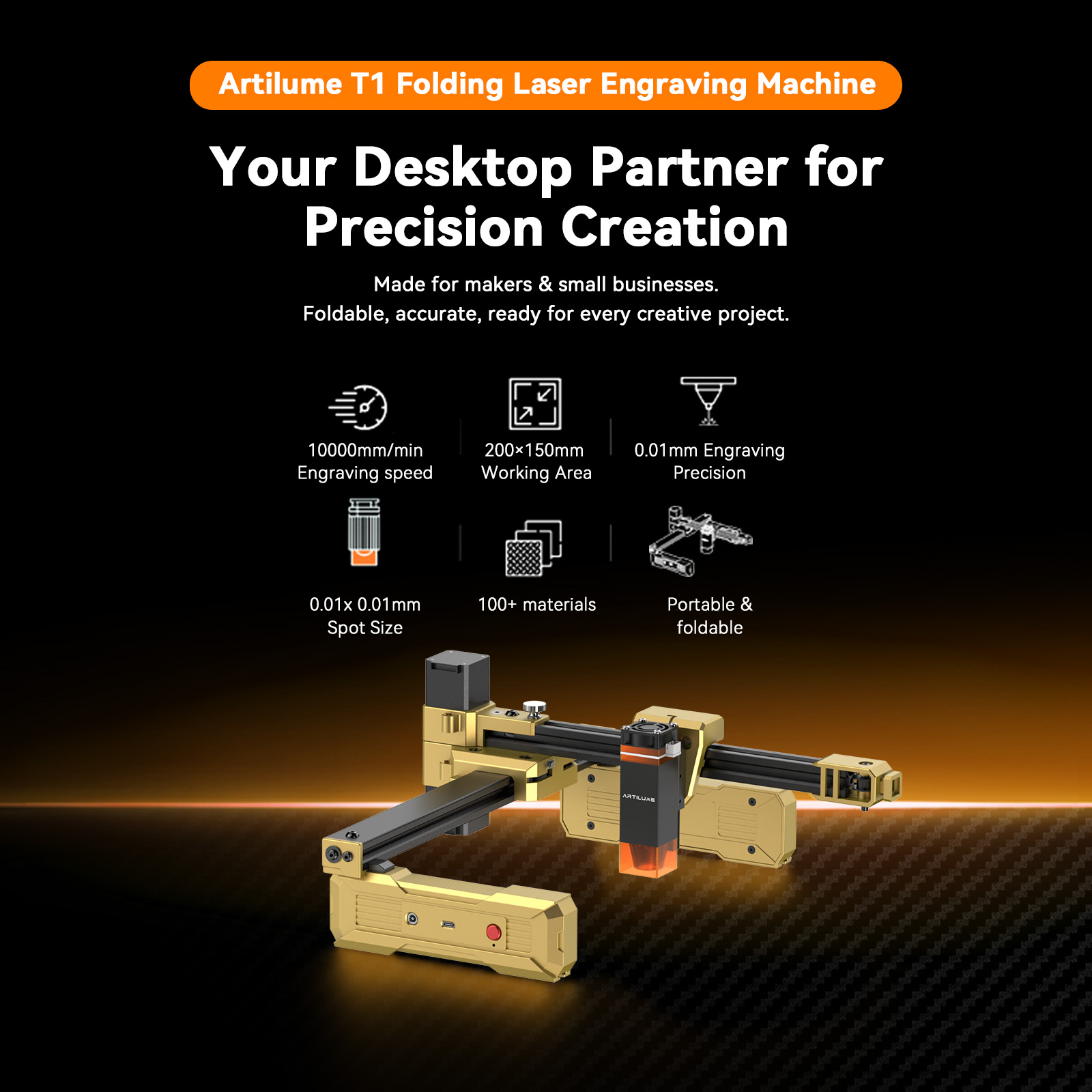 Industrial Handheld Laser Engraver - Artilume T1 7W Mesin Pengukir Laser