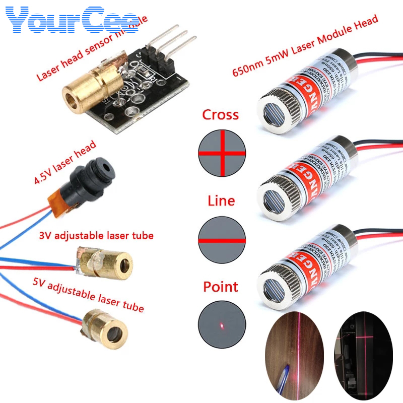 Industrial Laser Diode - 2 Buah 650nm 5MW Titik Merah/Garis/Lintas